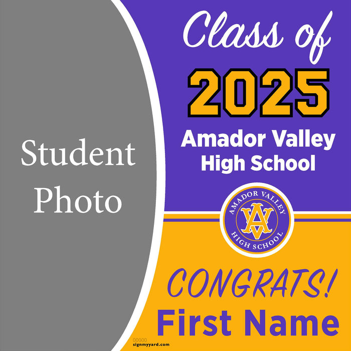 Amador Valley High School 24x24 Class of 2025 Yard Sign (Option C)