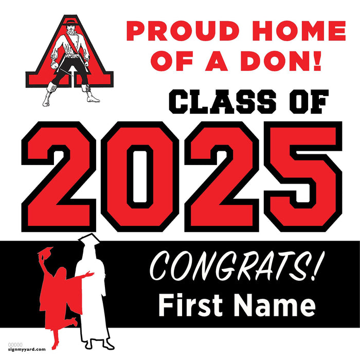 Aragon High School 24x24 Class of 2025 Yard Sign (Option A)