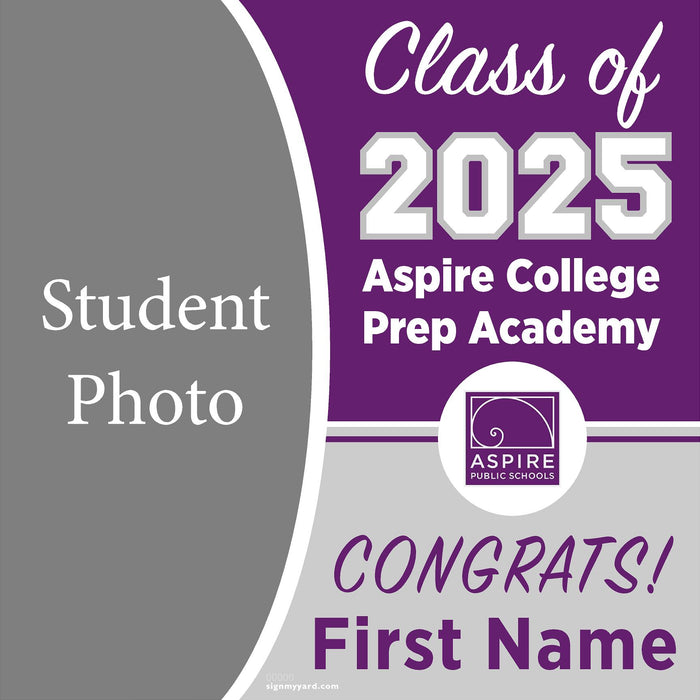 Aspire College Prep Academy Richmond 24x24 Class of 2025 Yard Sign (Option C)