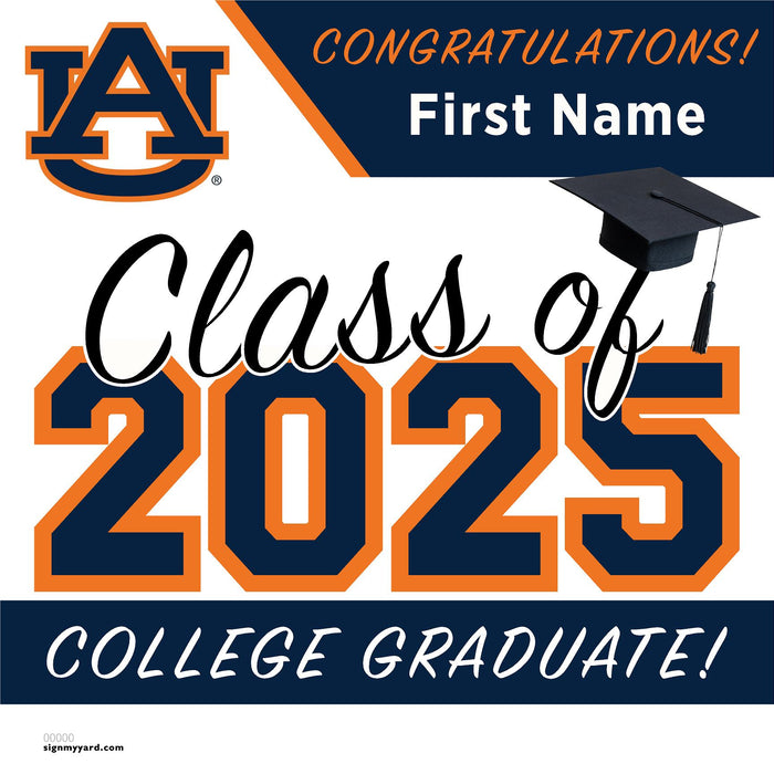 Auburn University 24x24 Class of 2025 Yard Sign (Option A)