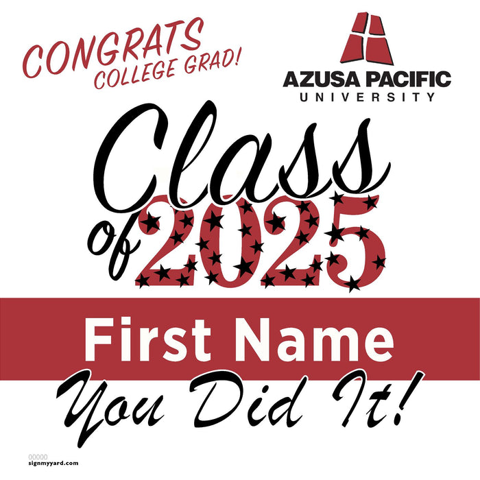 Azuza Pacific University 24x24 Class of 2025 Yard Sign (Option B)