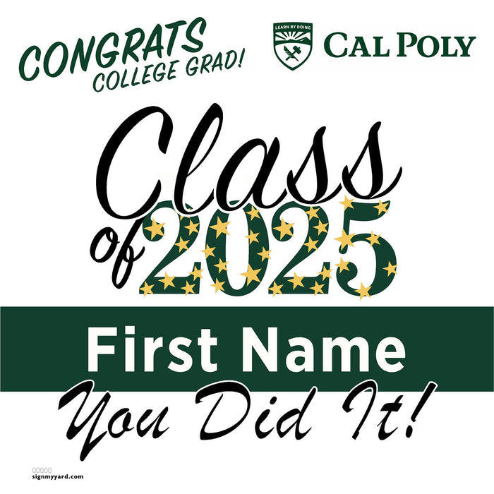 Cal Poly State University 24x24 Class of 2025 Yard Sign (Option B)