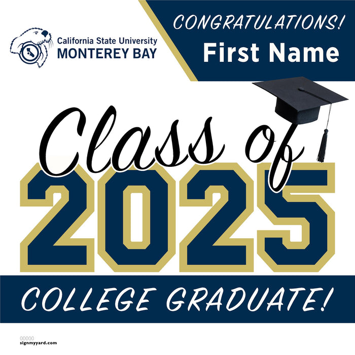 Cal State Monterey Bay 24x24 Class of 2025 Yard Sign (Option A)