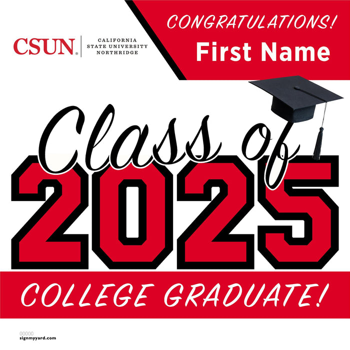 Cal State University Northridge 24x24 Class of 2025 Yard Sign (Option A)