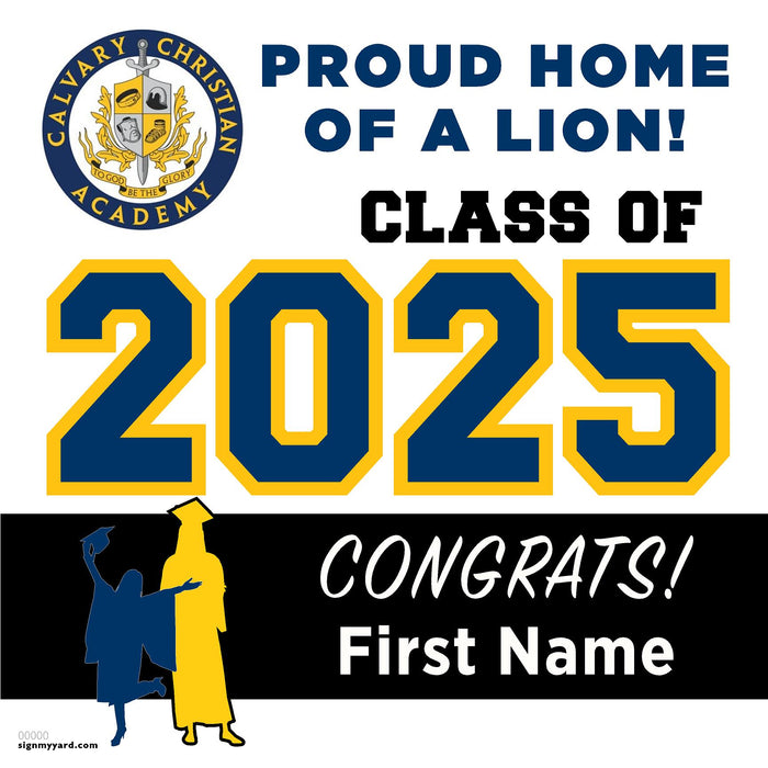 Calvary Christian Academy High School 24x24 Class of 2025 Yard Sign (Option A)