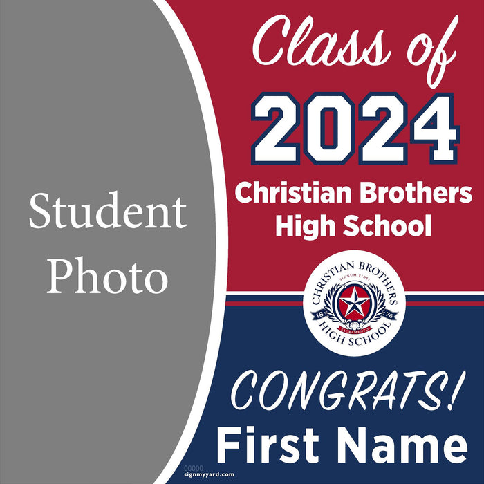 Christian Brothers High School 24x24 Class of 2024 Yard Sign with Photo(Option C)