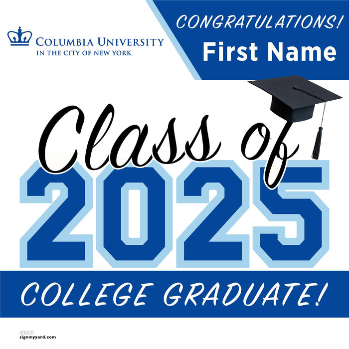 Columbia University 24x24 Class of 2025 Yard Sign (Option A)