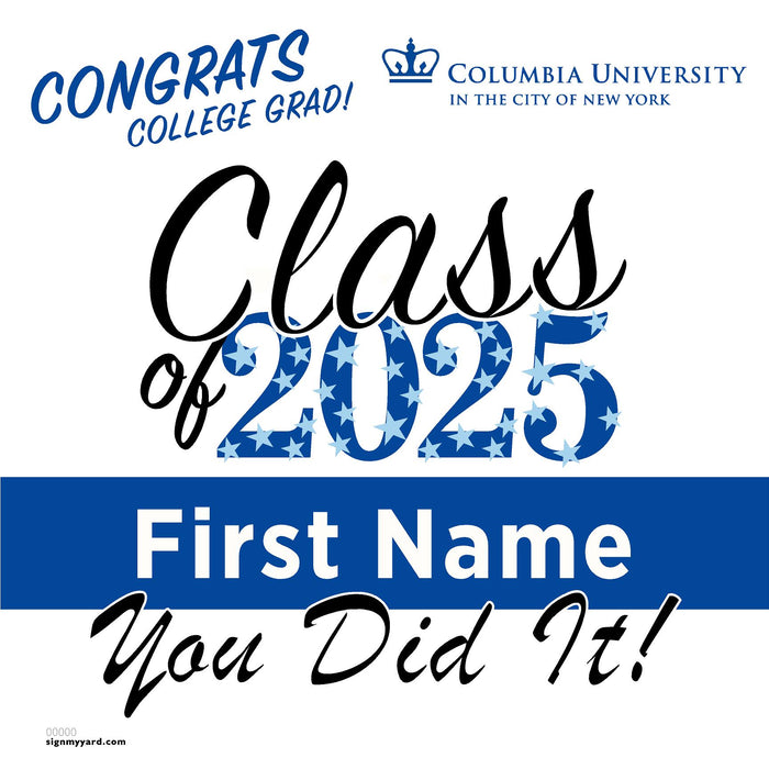 Columbia University 24x24 Class of 2025 Yard Sign (Option B)