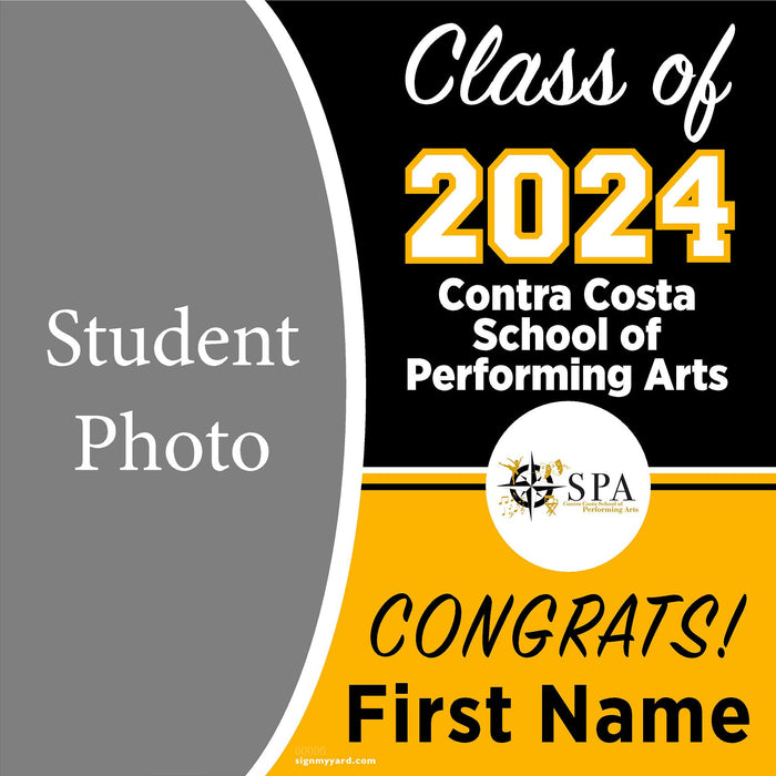 Contra Costa School of Performing Arts 24x24 Class of 2024 Yard Sign with Photo(Option C)