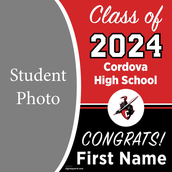 Cordova High School 24x24 Class of 2024 Yard Sign with Photo(Option C)