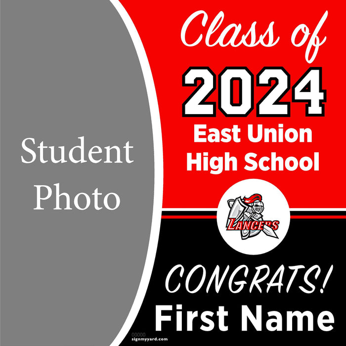 East Union High School 24x24 Class of 2024 Yard Sign with Photo(Option C)