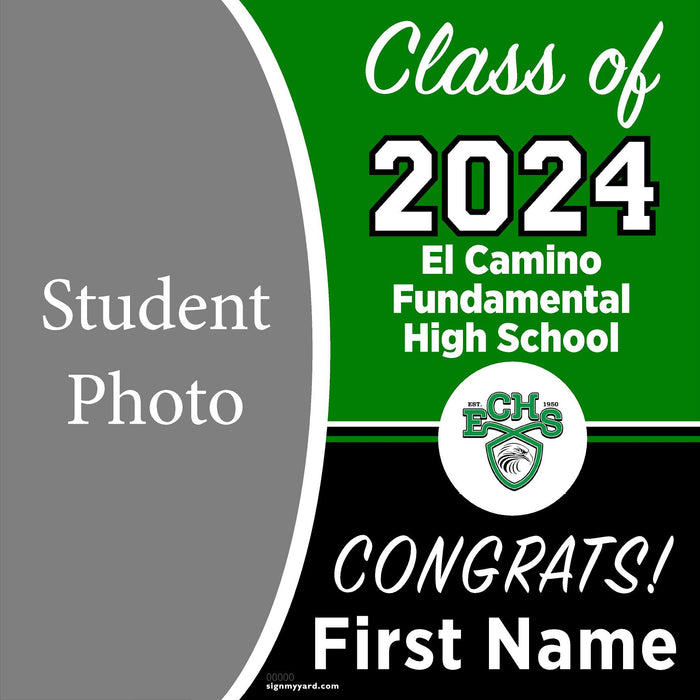 El Camino Fundamental High School 24x24 Class of 2024 Yard Sign with Photo(Option C)