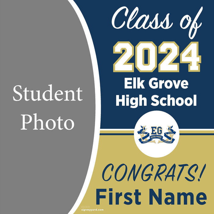 Elk Grove High School 24x24 Class of 2024 Yard Sign with Photo(Option C)