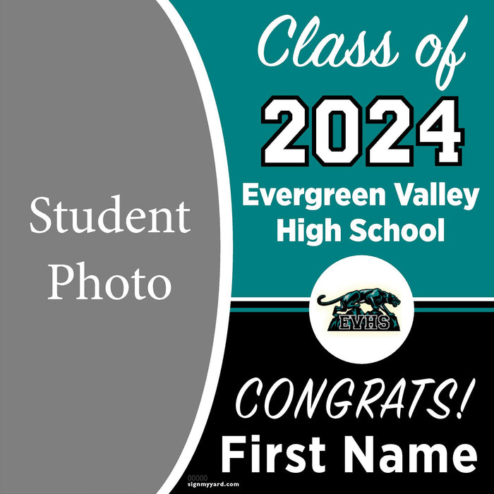 Evergreen Valley High School 24x24 Class of 2024 Yard Sign with Photo(Option C)