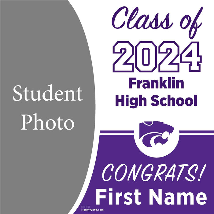 Franklin High School 24x24 Class of 2024 Yard Sign with Photo(Option C)