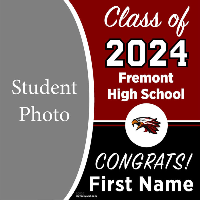 Fremont High School 24x24 Class of 2024 Yard Sign with Photo(Option C)