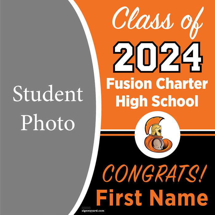 Fusion Charter School 24x24 Class of 2024 Yard Sign with Photo(Option C)