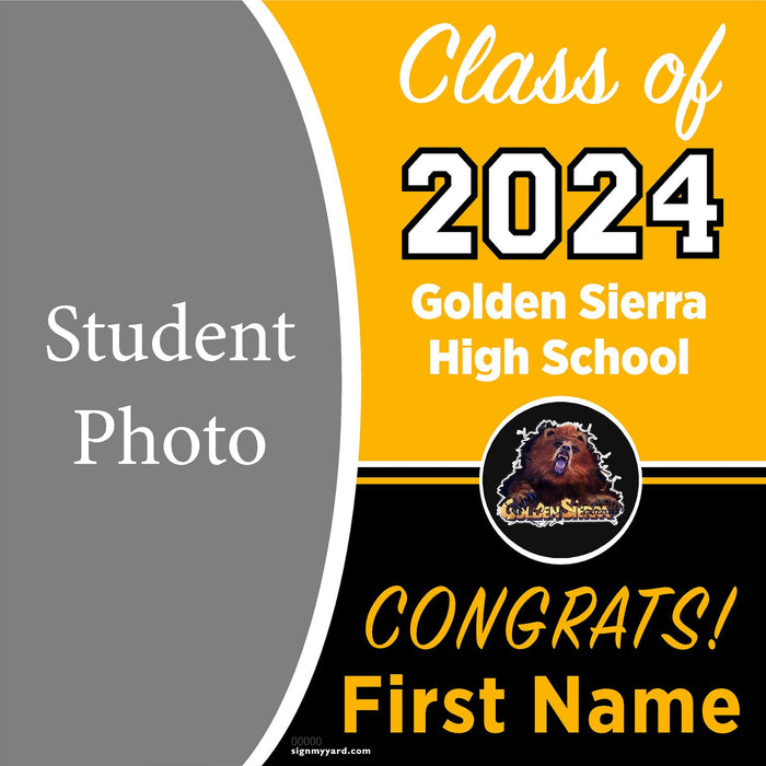 Golden Sierra High School 24x24 Class of 2024 Yard Sign with Photo(Option C)