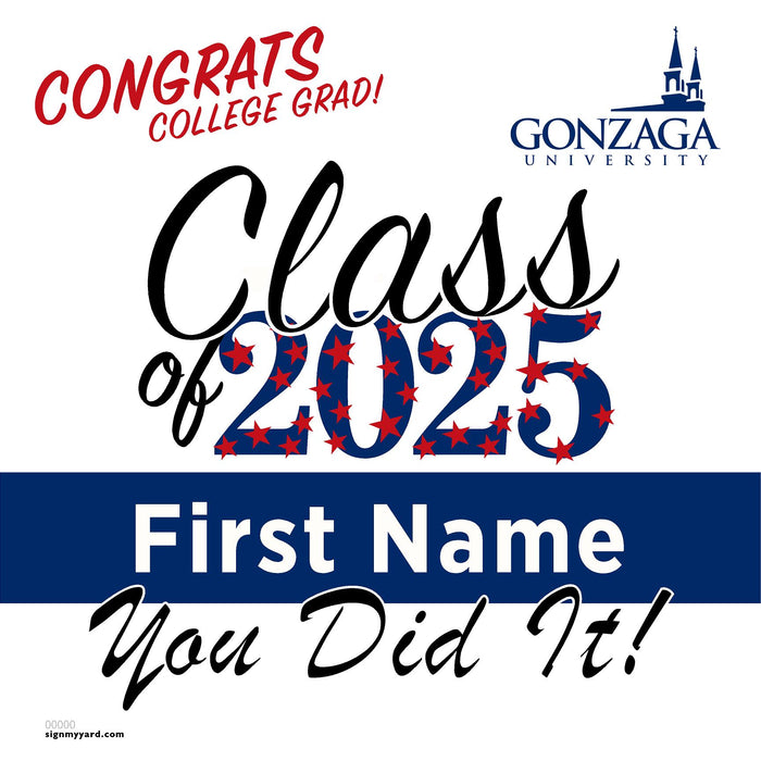 Gonzaga University 24x24 Class of 2025 Yard Sign (Option B)