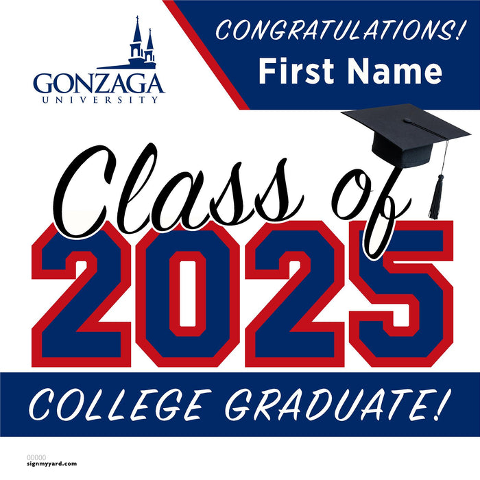 Gonzaga University 24x24 Class of 2025 Yard Sign (Option A)