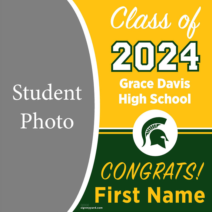 Grace Davis High School 24x24 Class of 2024 Yard Sign with Photo(Option C)