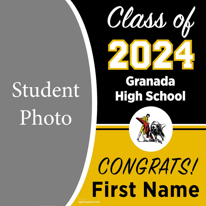 Granada High School 24x24 Class of 2024 Yard Sign with Photo(Option C)