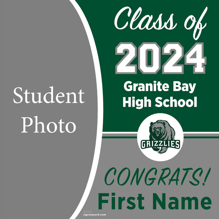 Granite Bay High School 24x24 Class of 2024 Yard Sign with Photo(Option C)