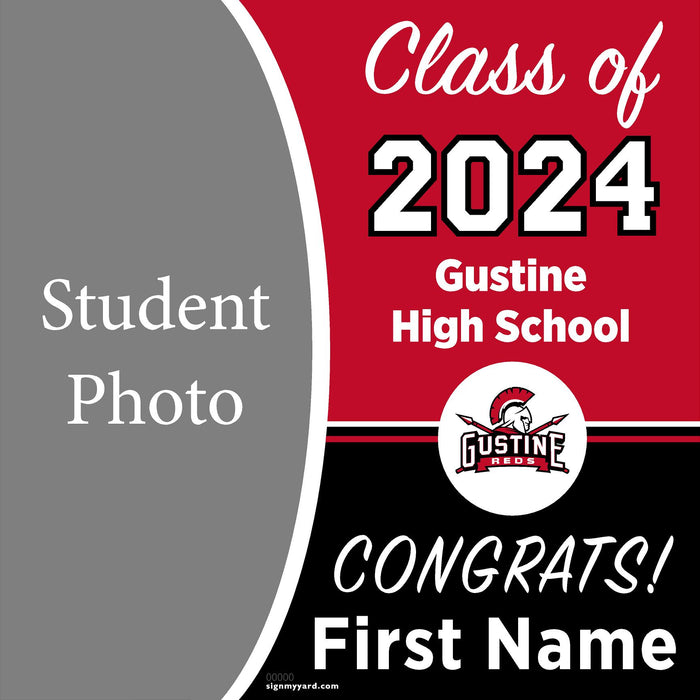 Gustine High School 24x24 Class of 2024 Yard Sign with Photo(Option C)