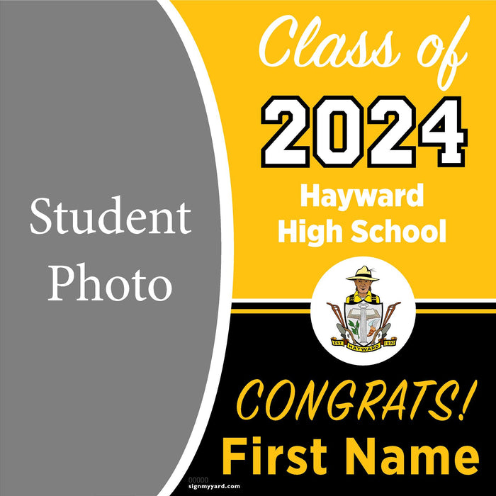 Hayward High School 24x24 Class of 2024 Yard Sign with Photo(Option C)