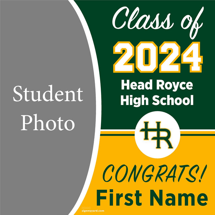 Head-Royce High School 24x24 Class of 2024 Yard Sign with Photo(Option C)