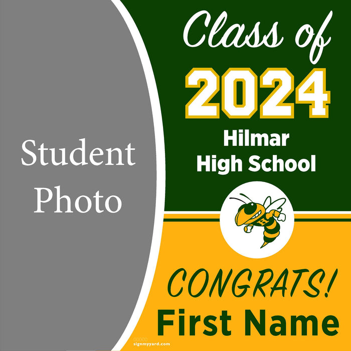 Hilmar High School 24x24 Class of 2024 Yard Sign with Photo(Option C)