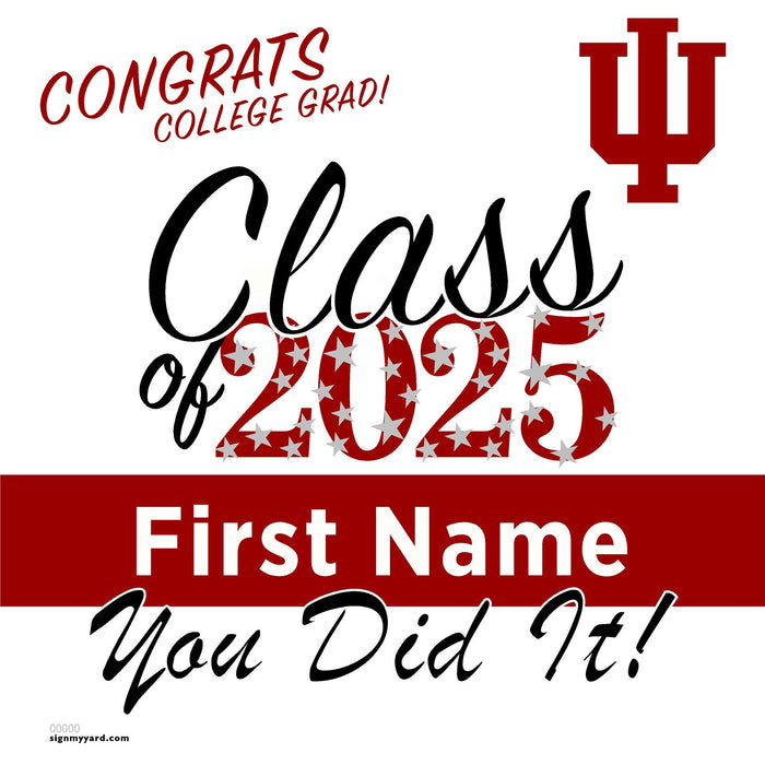 Indiana University Bloomington 24x24 Class of 2025 Yard Sign (Option B)