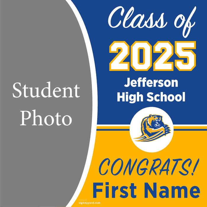 Jefferson High School 24x24 Class of 2025 Yard Sign (Option C)