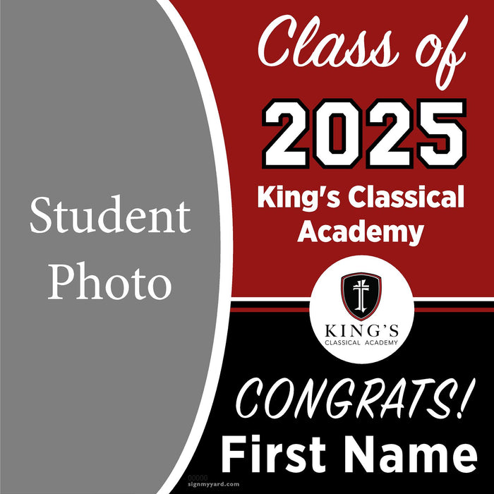 King's Classical Academy 12th Grade 24x24 Class of 2025 Yard Sign (Option C)