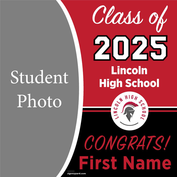 Lincoln High School (Stockton) 24x24 Class of 2025 Yard Sign (Option C)