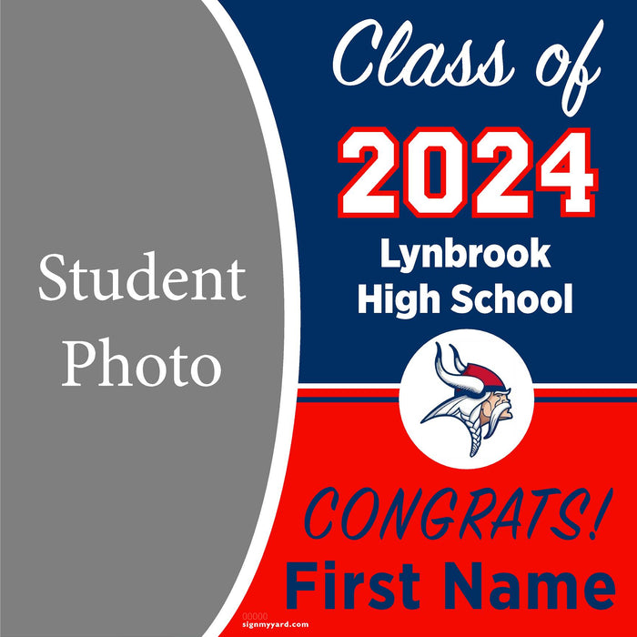 Lynbrook High School 24x24 Class of 2024 Yard Sign with Photo(Option C)