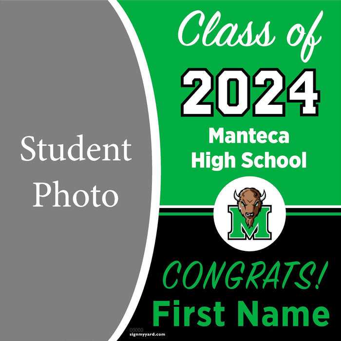 Manteca High School 24x24 Class of 2024 Yard Sign with Photo(Option C)