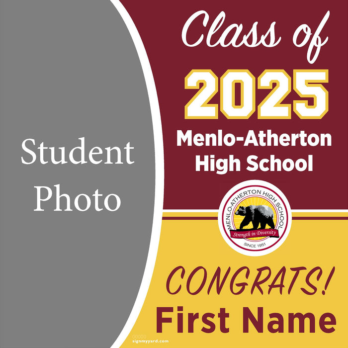 Menlo-Atherton High School 24x24 Class of 2025 Yard Sign (Option C)