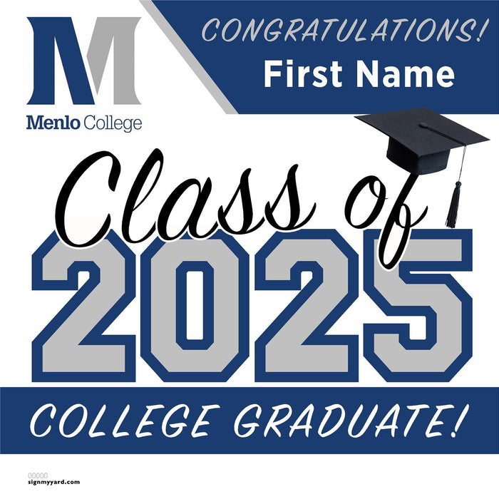 Menlo College 24x24 Class of 2025 Yard Sign (Option A)