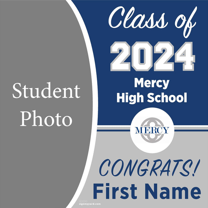 Mercy High School for Girls 24x24 Class of 2024 Yard Sign with Photo(Option C)