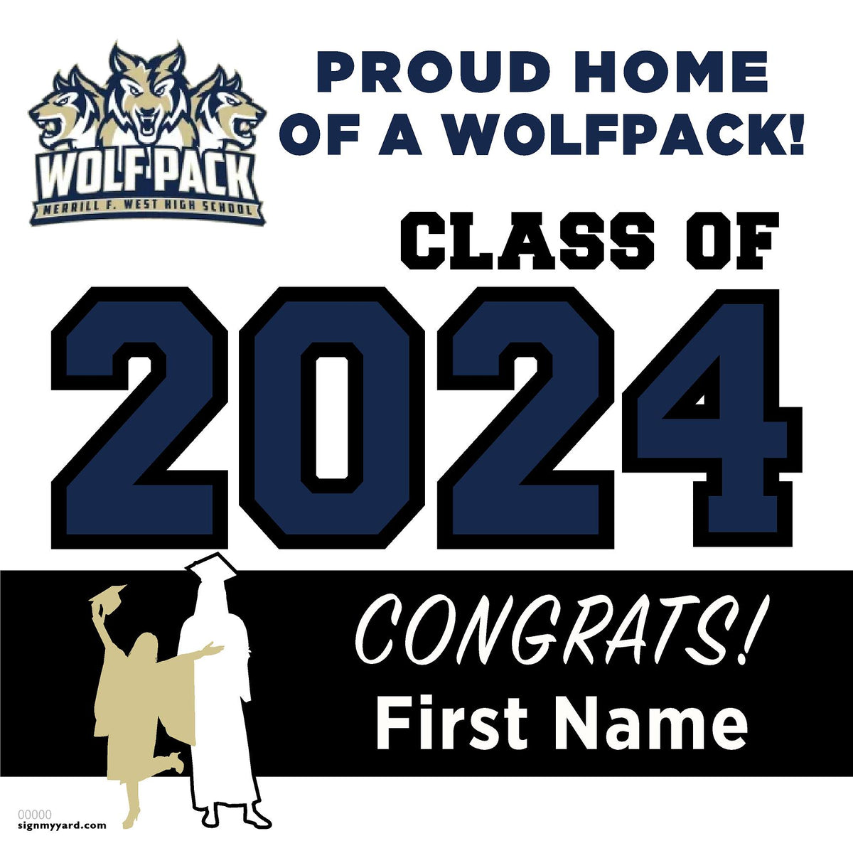 Merrill West High School 24x24 Class of 2024 Yard Sign (Option A ...