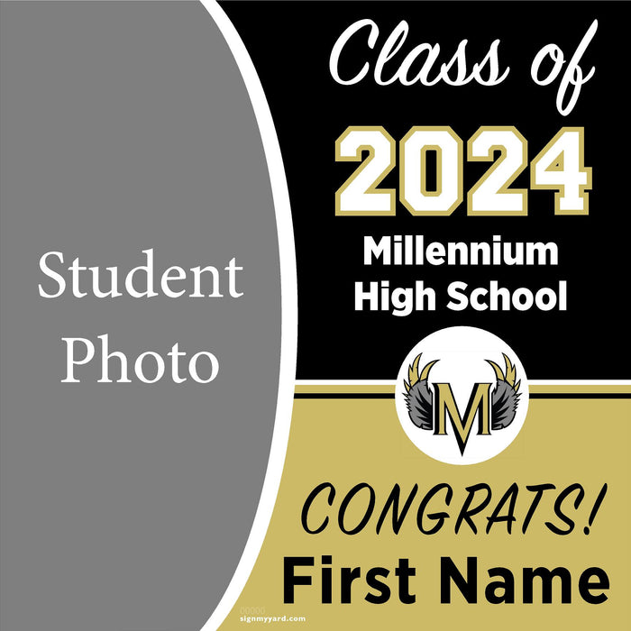 Millenium High School (Tracy) 24x24 Class of 2024 Yard Sign with Photo(Option C)