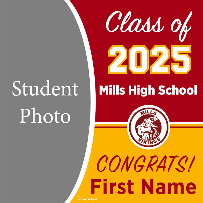 Mills High School 24x24 Class of 2025 Yard Sign (Option C)