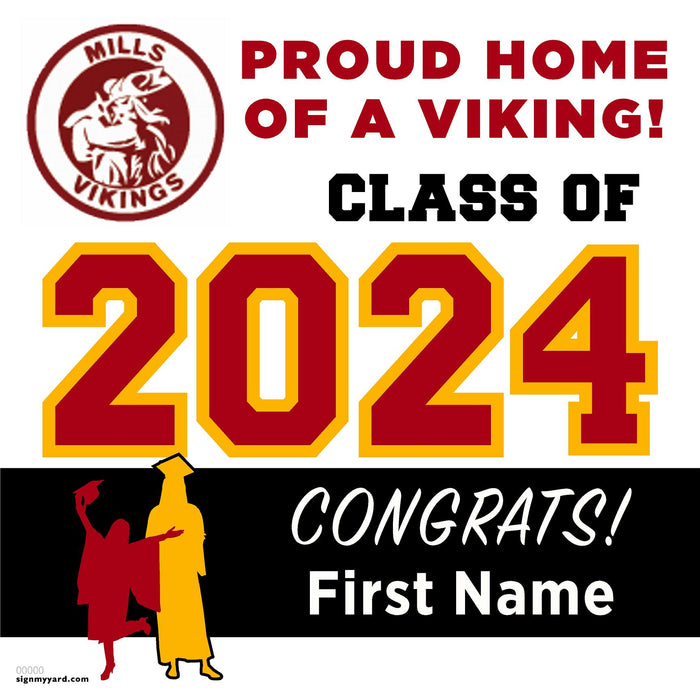 Mills High School 24x24 Class of 2024 Yard Sign (Option A)