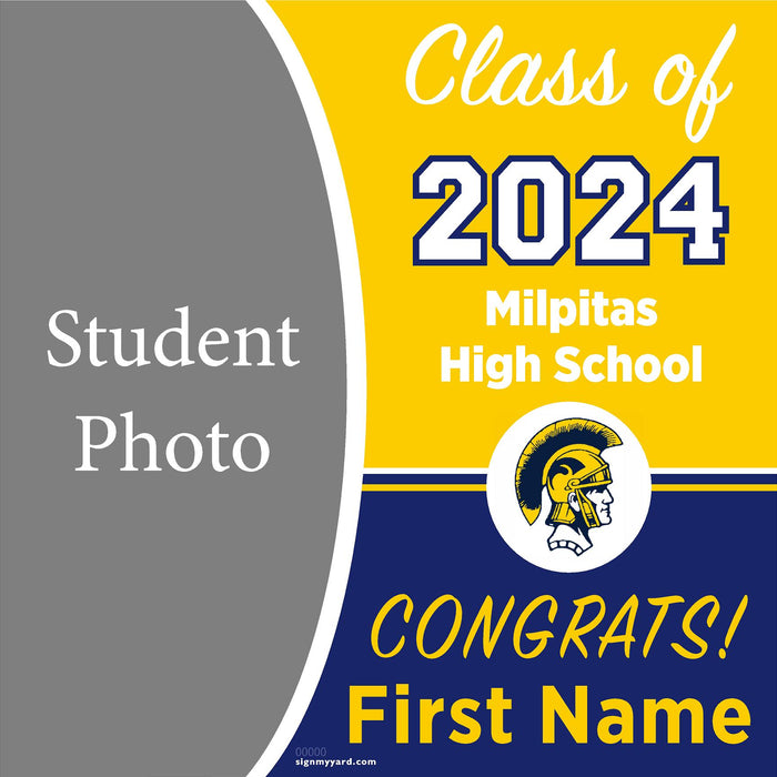 Milpitas High School 24x24 Class of 2024 Yard Sign with Photo(Option C)