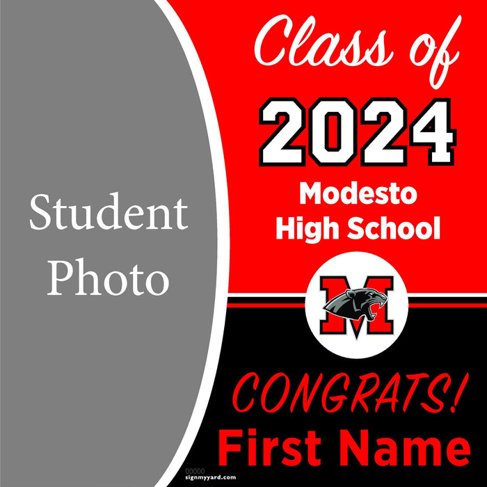 Modesto High School 24x24 Class of 2024 Yard Sign with Photo(Option C)