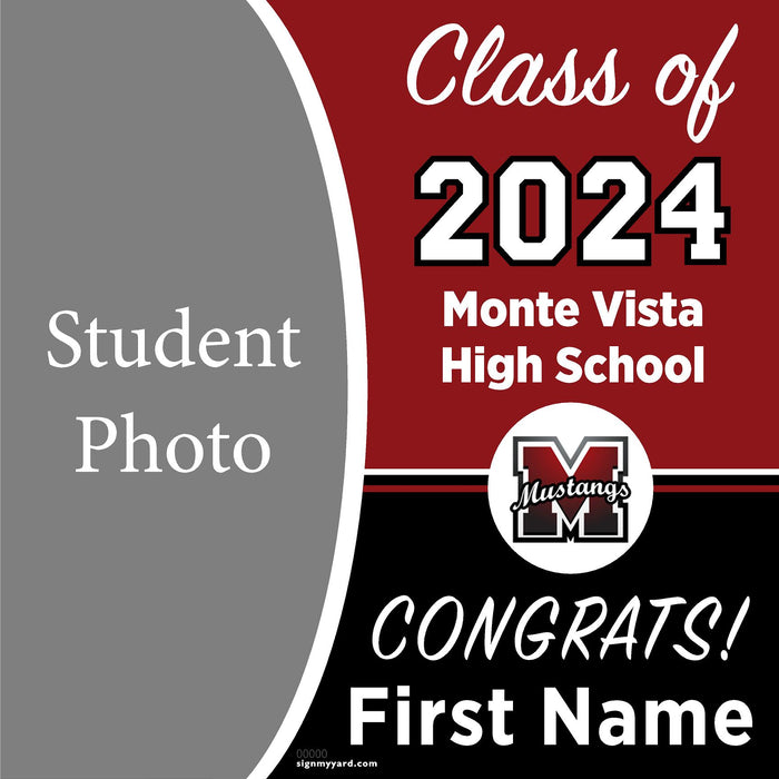 Monte Vista High School 24x24 Class of 2024 Yard Sign with Photo(Option C)