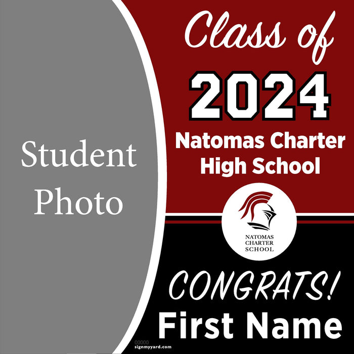 Natomas Charter School 24x24 Class of 2024 Yard Sign with Photo(Option C)