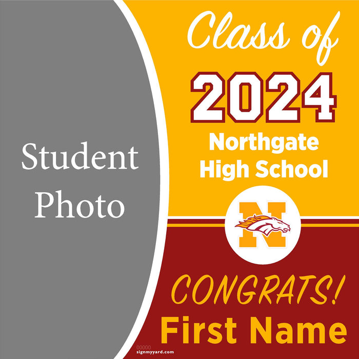 Northgate High School 24x24 Class of 2024 Yard Sign with Photo(Option C)