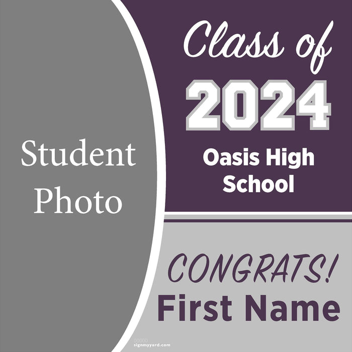 Oasis High School 24x24 Class of 2024 Yard Sign with Photo(Option C)